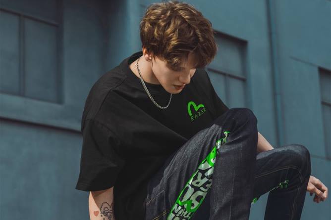 jp Razer エビス ダイコック プリント Tシャツ 一色 PN82191 衣服