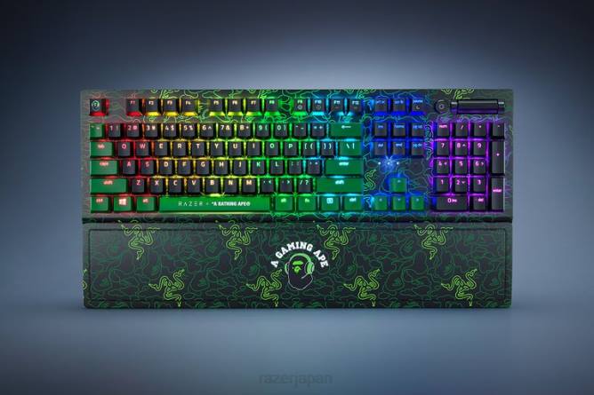 jp Razer X *A Bathing Ape ブラックウィドウ v3 - グリーン スイッチ - 米国 緑 PN8260 キーボード