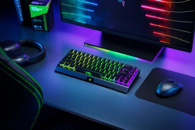 jp Razer blackwidow v3 ミニ ハイパースピード - ファントム エディション - イエロー スイッチ - 米国 黒 PN8264 キーボード