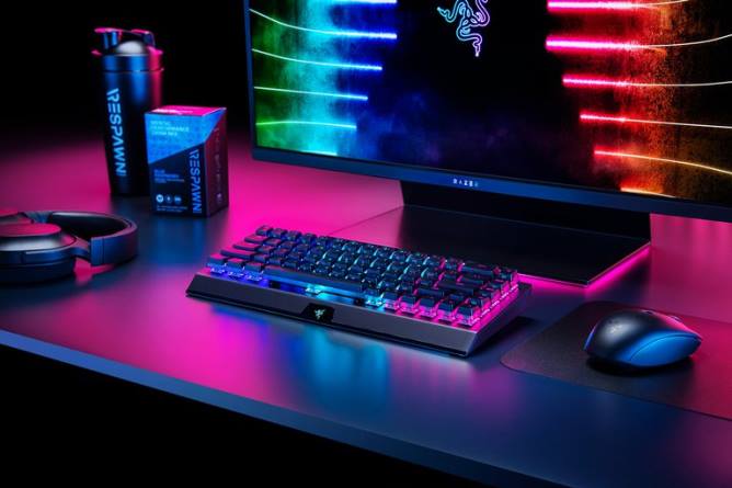 jp Razer blackwidow v3 ミニ ハイパースピード - ファントム エディション - イエロー スイッチ - 米国 黒 PN8264 キーボード