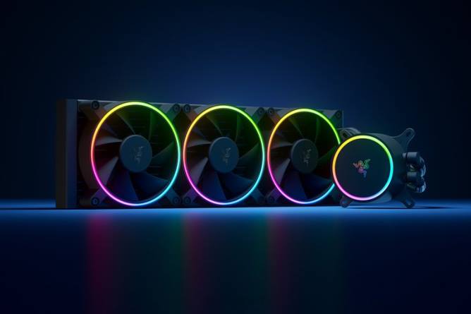 jp Razer hanbo クロマ rgb aio 液体クーラー (argb ポンプ キャップ) 一色 PN8218 パソコンのコンポーネント