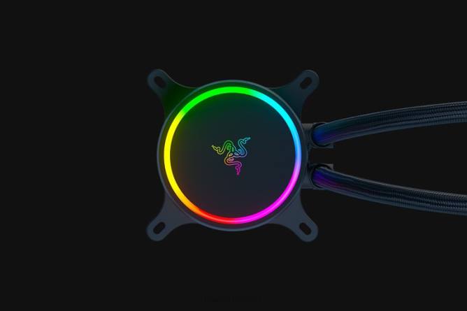 jp Razer hanbo クロマ rgb aio 液体クーラー (argb ポンプ キャップ) 一色 PN8218 パソコンのコンポーネント